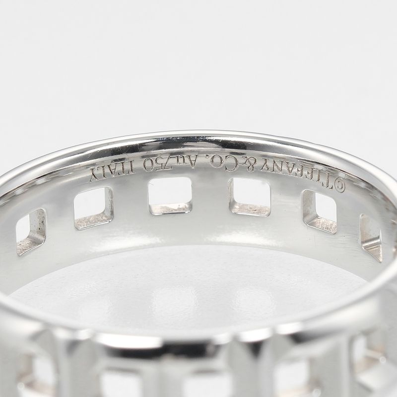 Tiffany & Co T True Wide 5.5mm (0.22in) Band 18kwhite Gold #15 Ladies 5.2g Ring