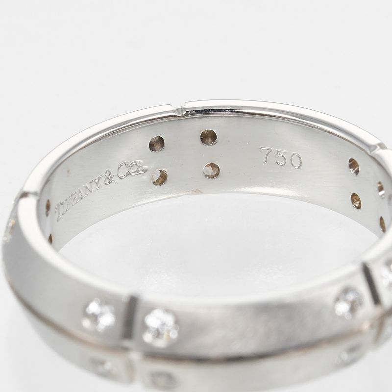 Tiffany & Co Streamerica 18kwhite Gold And Diamonds #11.5 Ladies 5.7g Ring