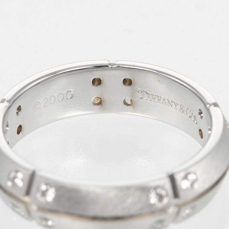 Tiffany & Co Streamerica 18kwhite Gold And Diamonds #11.5 Ladies 5.7g Ring