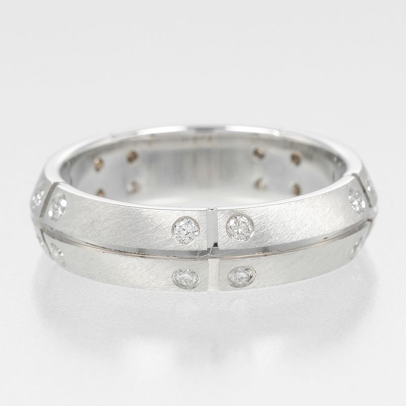 Tiffany & Co Streamerica 18kwhite Gold And Diamonds #11.5 Ladies 5.7g Ring