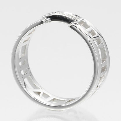 Tiffany & Co Open Atlas 18kwhite Gold X 3P Diamonds #17 Ladies 6.55g Ring