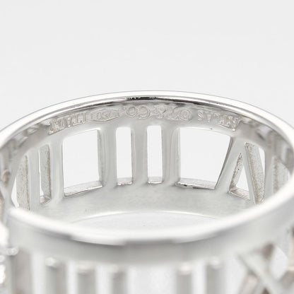 Tiffany & Co Open Atlas 18kwhite Gold X 3P Diamonds #17 Ladies 6.55g Ring