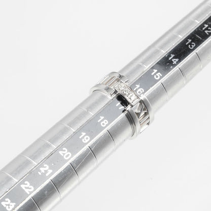 Tiffany & Co Open Atlas 18kwhite Gold X 3P Diamonds #17 Ladies 6.55g Ring