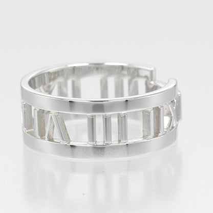 Tiffany & Co Open Atlas 18kwhite Gold X 3P Diamonds #17 Ladies 6.55g Ring