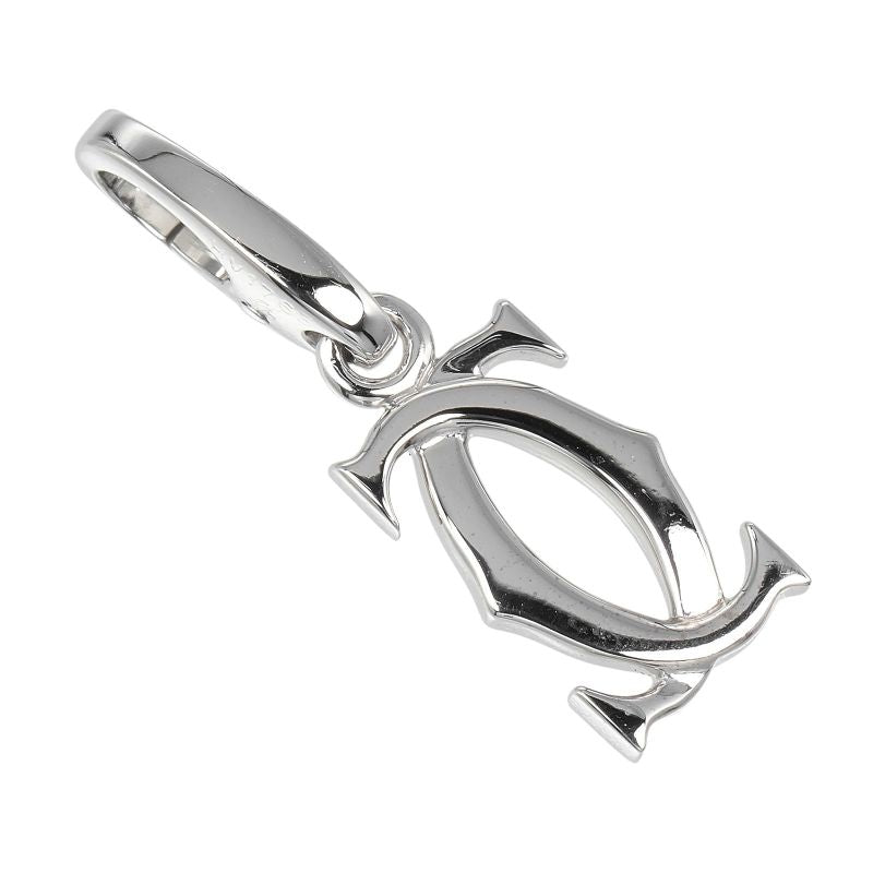 Cartier 2C Charm 18kwhite Gold Ladies 2.6g Pendant Top