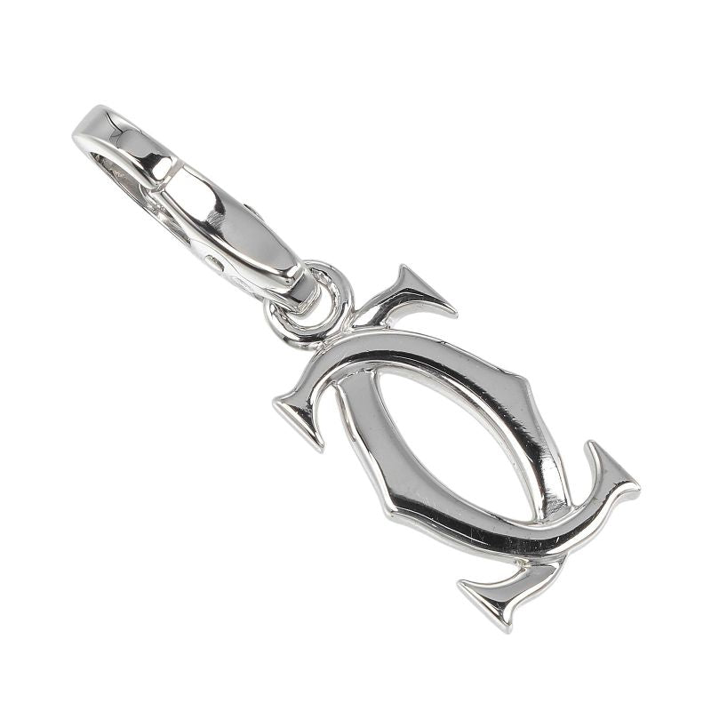 Cartier 2C Charm 18kwhite Gold Ladies 2.6g Pendant Top