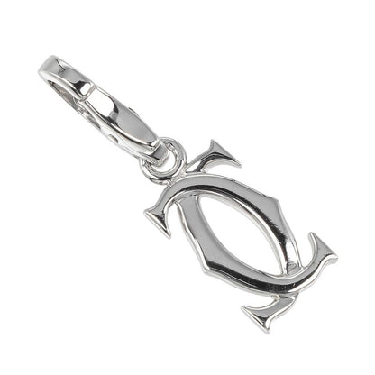 Cartier 2C Charm 18kwhite Gold Ladies 2.6g Pendant Top