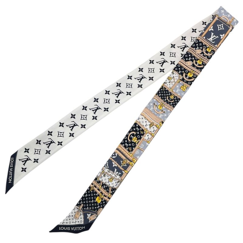 Louis Vuitton Scarf Twilly Bandeau Silk Monogram Multicolor