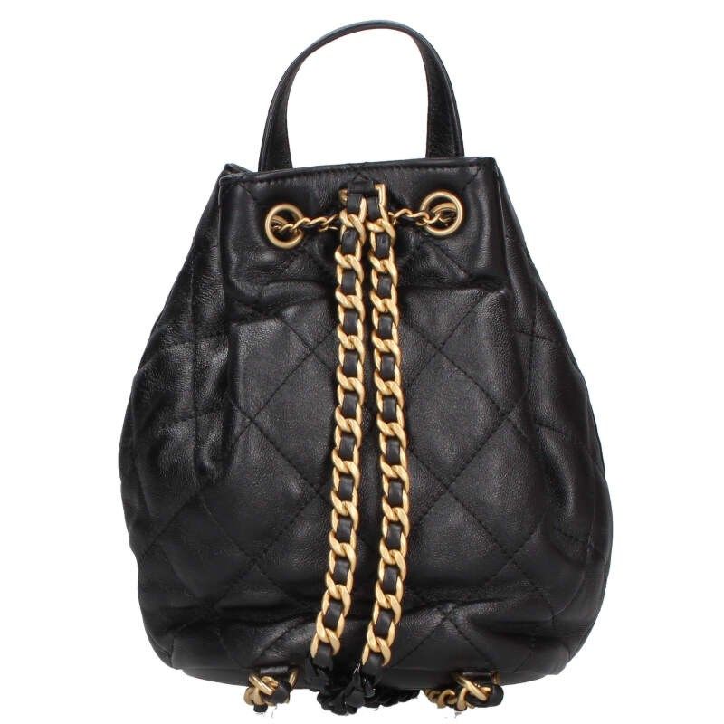 Chanel Lambskin Chain Strap Drawstring Backpack Women