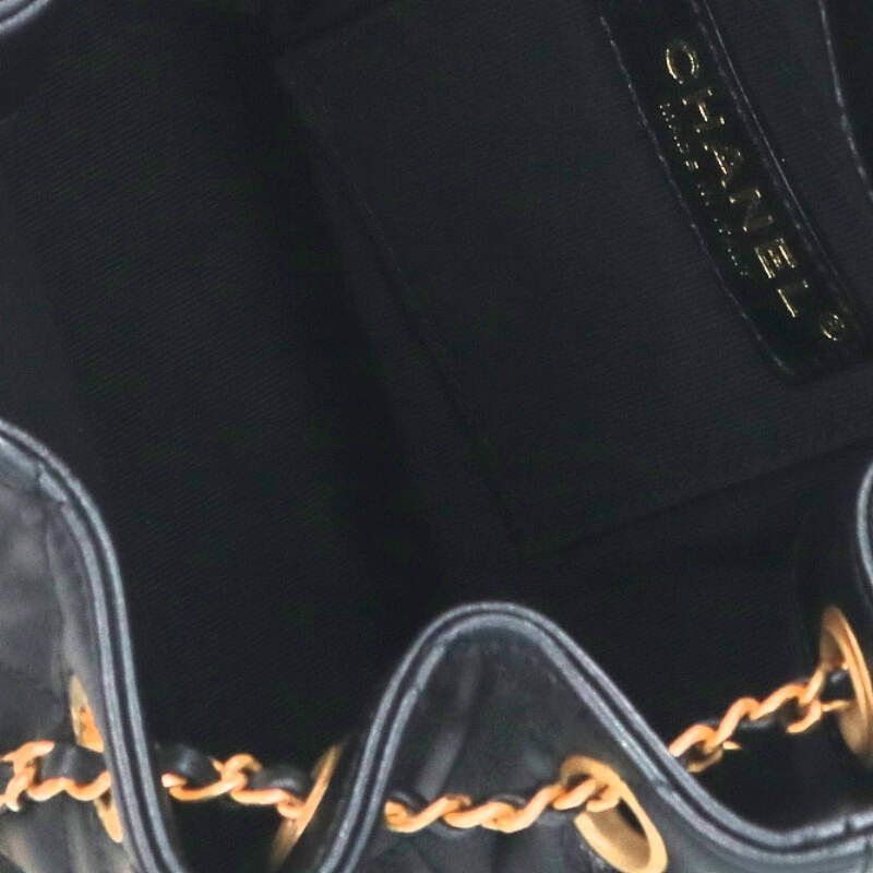 Chanel Lambskin Chain Strap Drawstring Backpack Women