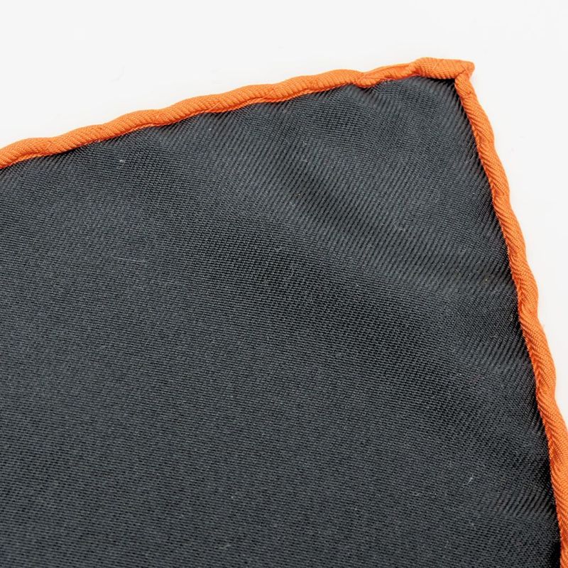 Louis Vuitton Scarf Silk Black Orange Multicolor Monogram Large Size Small Lady