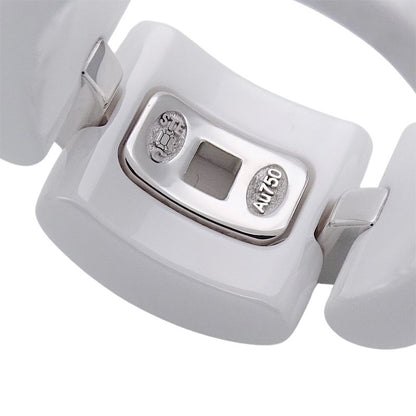 Chanel Ring Ladies Brand Ring White Ceramic 750wg Diamond Ultra White #48