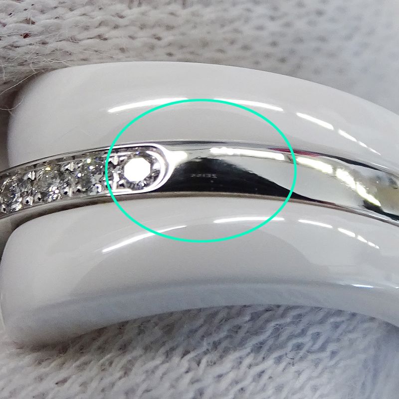 Chanel Ring Ladies Brand Ring White Ceramic 750wg Diamond Ultra White #48