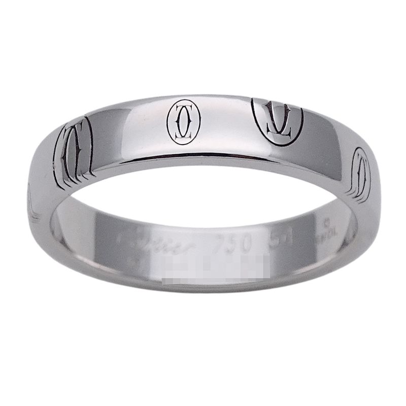 Cartier Ring Women's Brand Ring 750wg Happy Birthday White Gold  #54