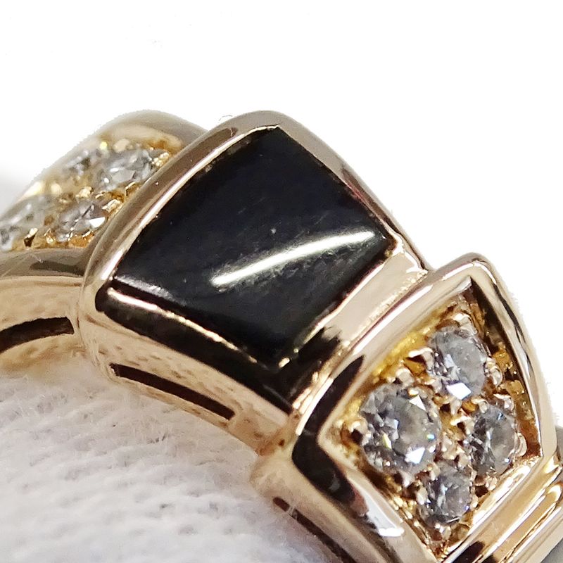 Bulgari Bvlgari Necklace Ladies Brand 750pg Onyx Diamond Serpenti Viper Pink