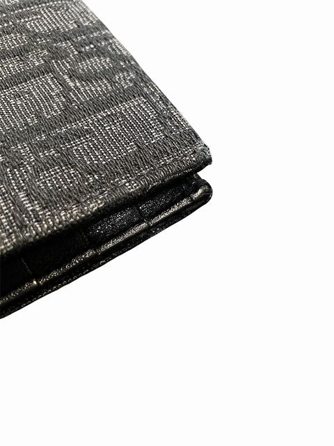Dior Oblique Jacquard Vertical Long Wallet Bifold Wallet Black 12-bo-0271 AA