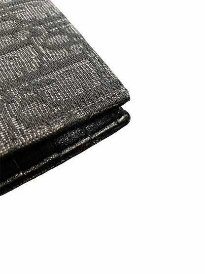 Dior Oblique Jacquard Vertical Long Wallet Bifold Wallet Black 12-bo-0271 AA