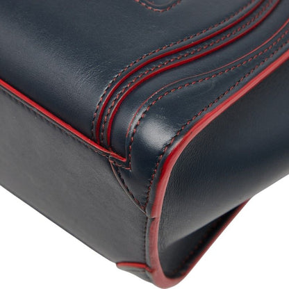 Celine Luggage Nano Shopper Navy Red Leather Women's Celine