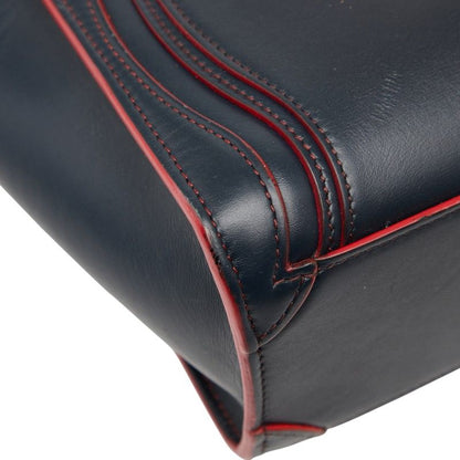 Celine Luggage Nano Shopper Navy Red Leather Women's Celine