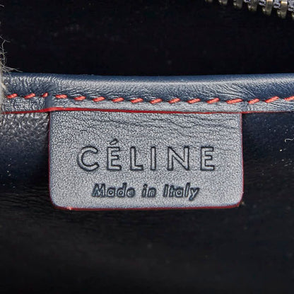 Celine Luggage Nano Shopper Navy Red Leather Women's Celine