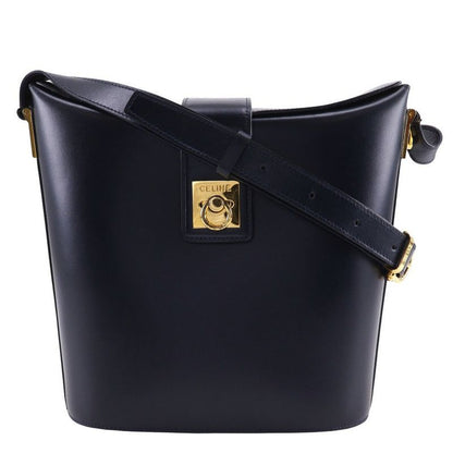 Celine Old Celine Vintage Calf Black Women's Shoulder Bag