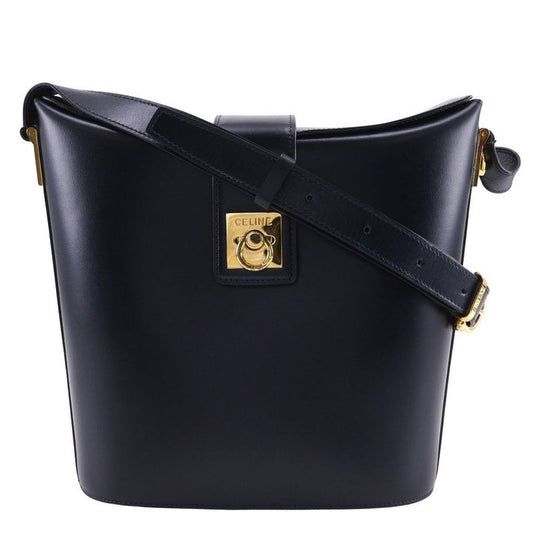 Celine Old Celine Vintage Calf Black Women's Shoulder Bag