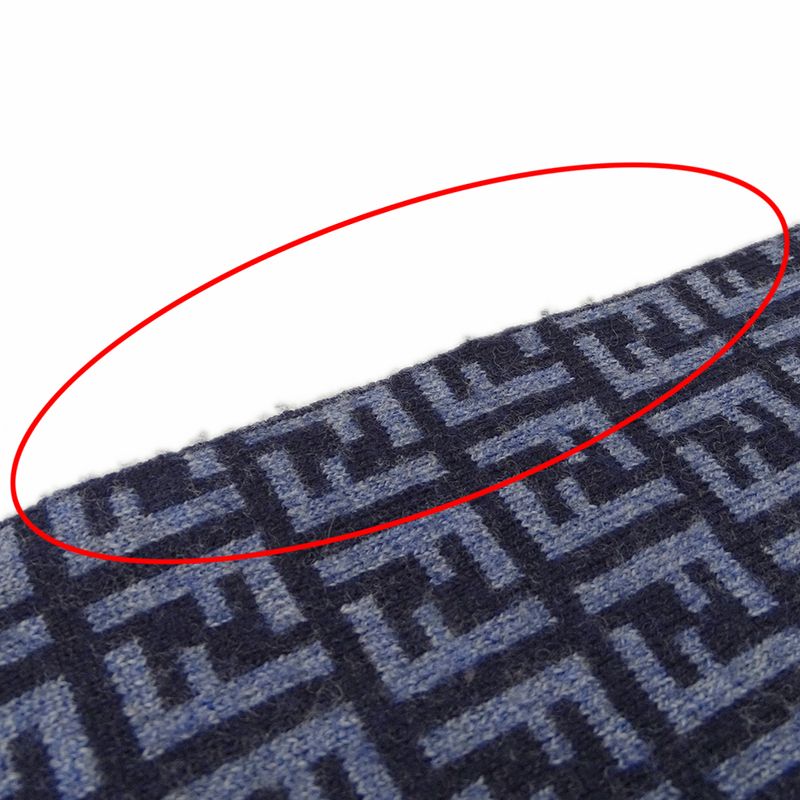 Fendi Scarf Women Men Brand Zucca Wool Blue Navy Warm Autumn Winter Fashionable