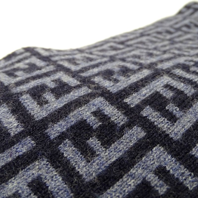 Fendi Scarf Women Men Brand Zucca Wool Blue Navy Warm Autumn Winter Fashionable