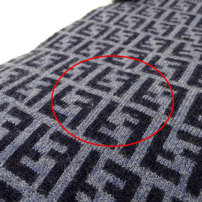 Fendi Scarf Women Men Brand Zucca Wool Blue Navy Warm Autumn Winter Fashionable