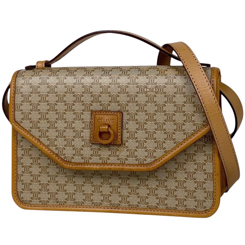 Celine Macadam Pattern Shoulder Bag Crossbody Handbag Shoulder Bag Coated