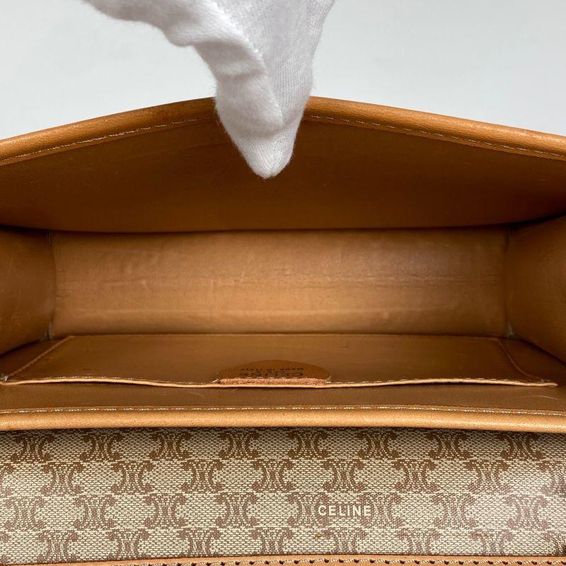 Celine Macadam Pattern Shoulder Bag Crossbody Handbag Shoulder Bag Coated