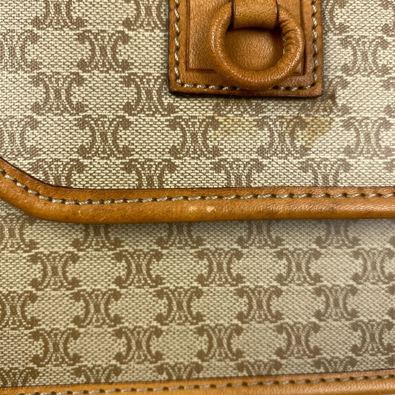 Celine Macadam Pattern Shoulder Bag Crossbody Handbag Shoulder Bag Coated