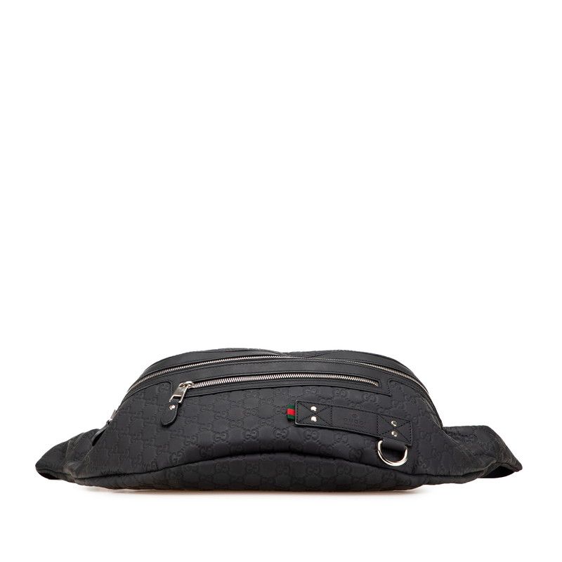Guccissima Body Bag Waist Bag 246409 Black Leather Rubber Men's Gucci