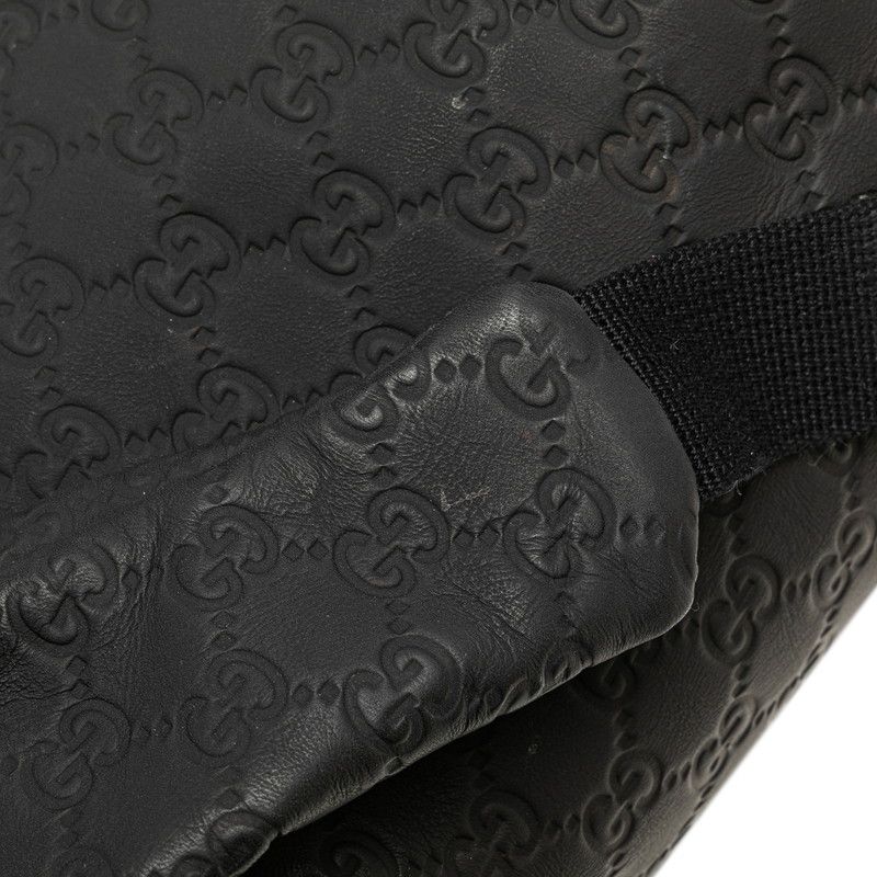 Guccissima Body Bag Waist Bag 246409 Black Leather Rubber Men's Gucci