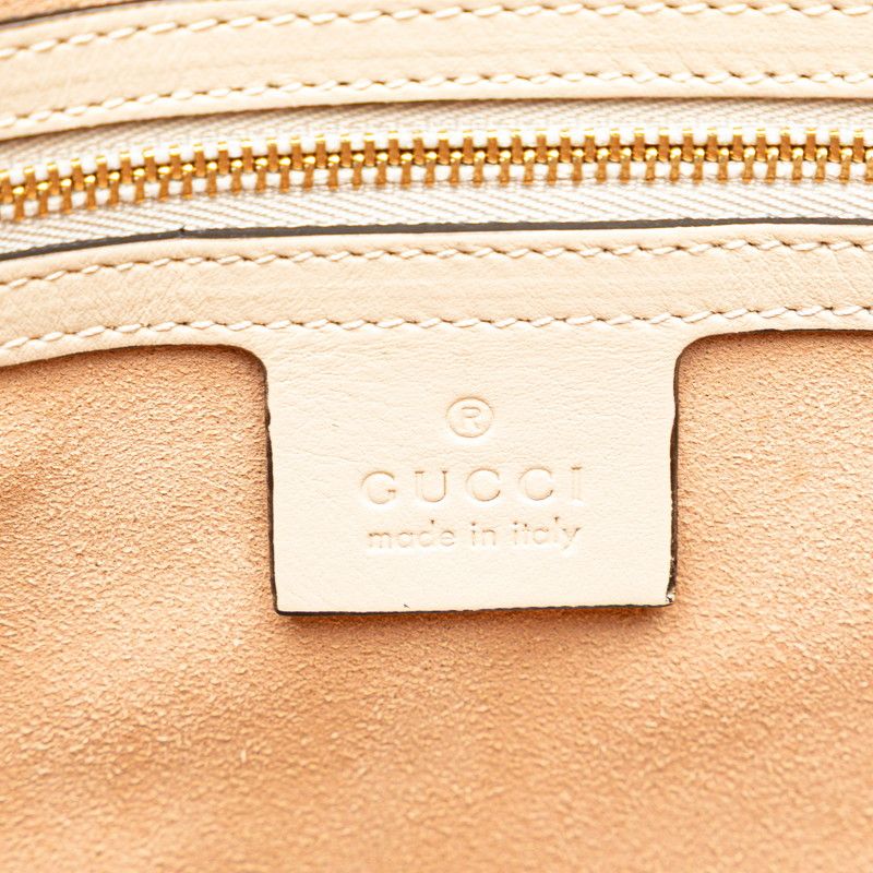 Gucci GG Supreme Padlock Medium Chain Tote Shoulder Bag 479197 Beige White PVC