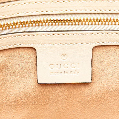 Gucci GG Supreme Padlock Medium Chain Tote Shoulder Bag 479197 Beige White PVC