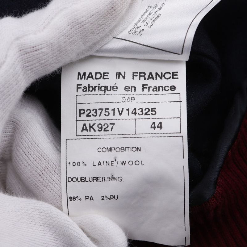 Chanel Baseball Stadium Jacket Sport Line 04P P23442 Wool Navy Blue Women's