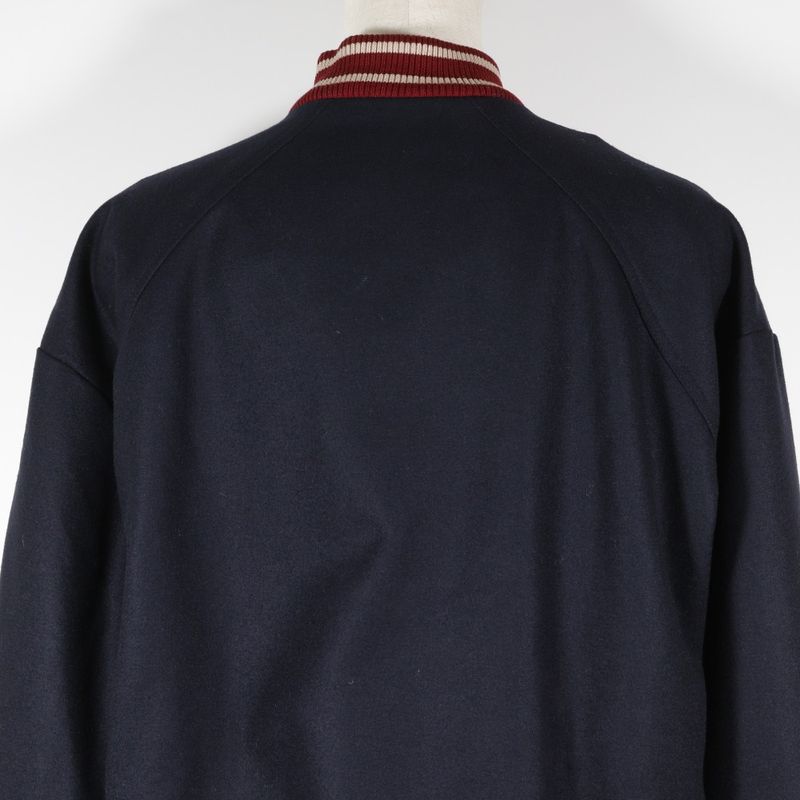 Chanel Baseball Stadium Jacket Sport Line 04P P23442 Wool Navy Blue Women's