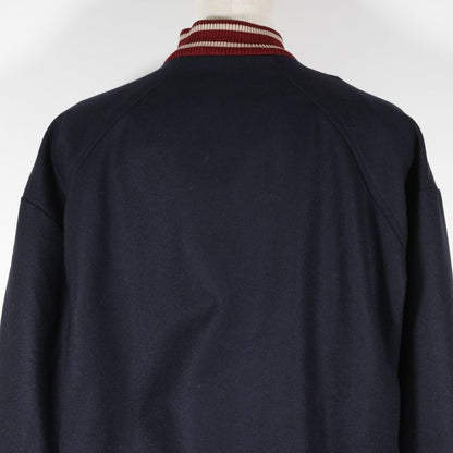 Chanel Baseball Stadium Jacket Sport Line 04P P23442 Wool Navy Blue Women's