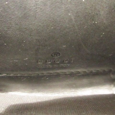Gucci Shimmer Coin Case Coin Purse Card Case Leather Round Zipper GG Black