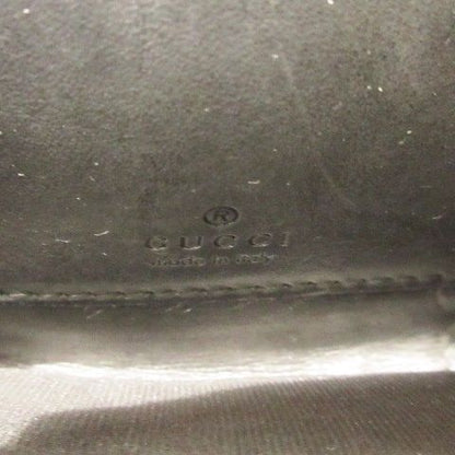 Gucci Shimmer Coin Case Coin Purse Card Case Leather Round Zipper GG Black