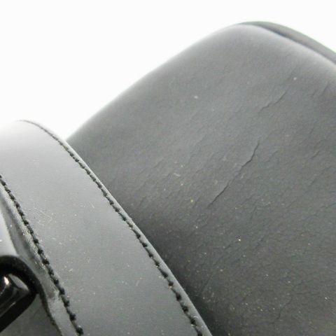 Gucci Flat Sandals Mules Square Toe Leather G Logo 36 23.0cm (9.06in) Black