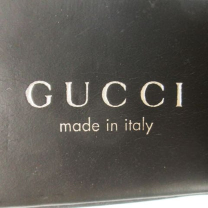 Gucci Flat Sandals Mules Square Toe Leather G Logo 36 23.0cm (9.06in) Black