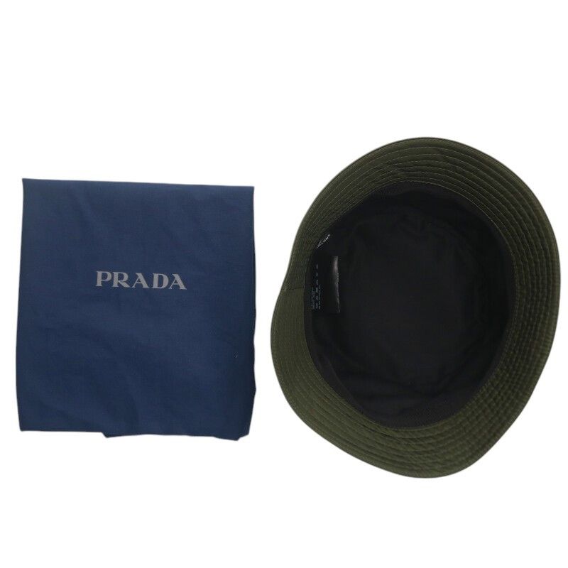 Prada 2hc137 Re-nylon Triangle Plate Nylon Hat Men's L