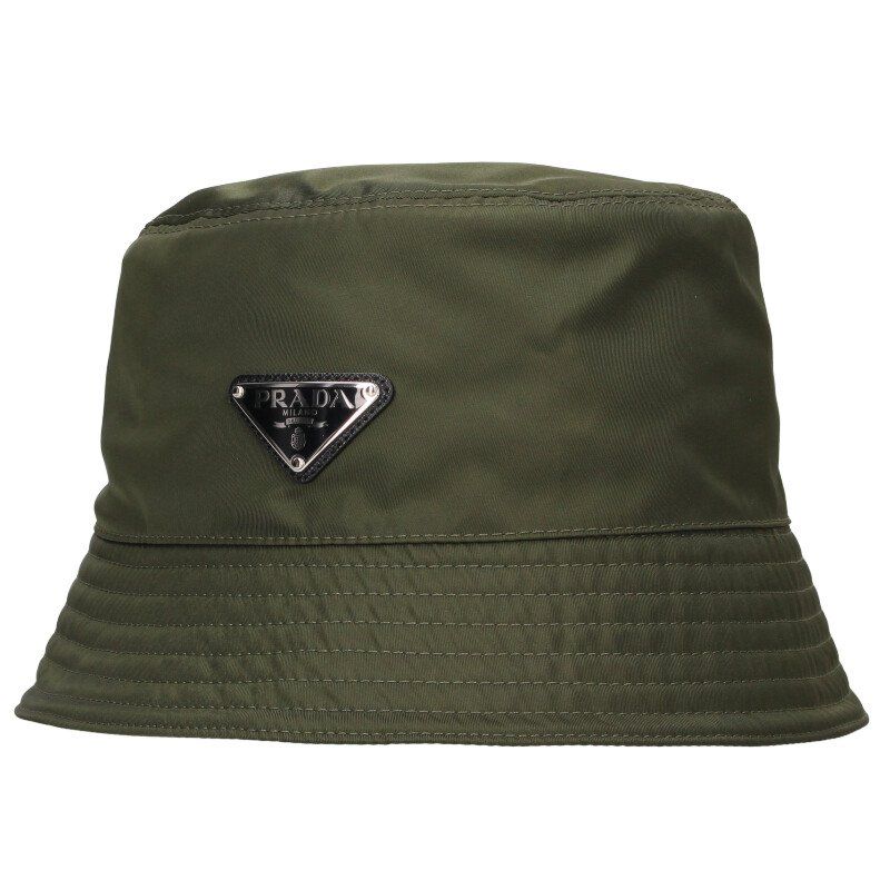 Prada 2hc137 Re-nylon Triangle Plate Nylon Hat Men's L