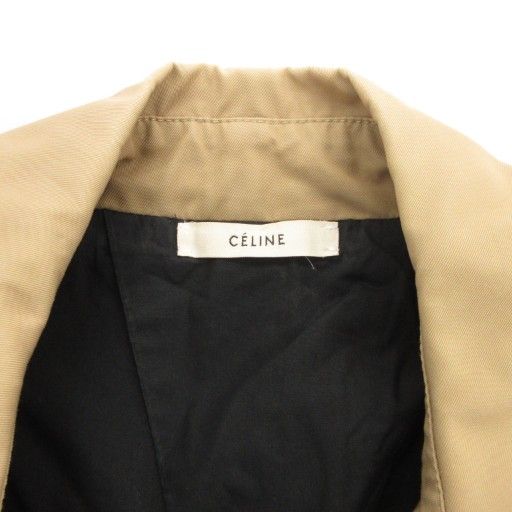 Celine Phoebe Period Trench Coat Gown 36 Long Belted Backless Buttonless Neck
