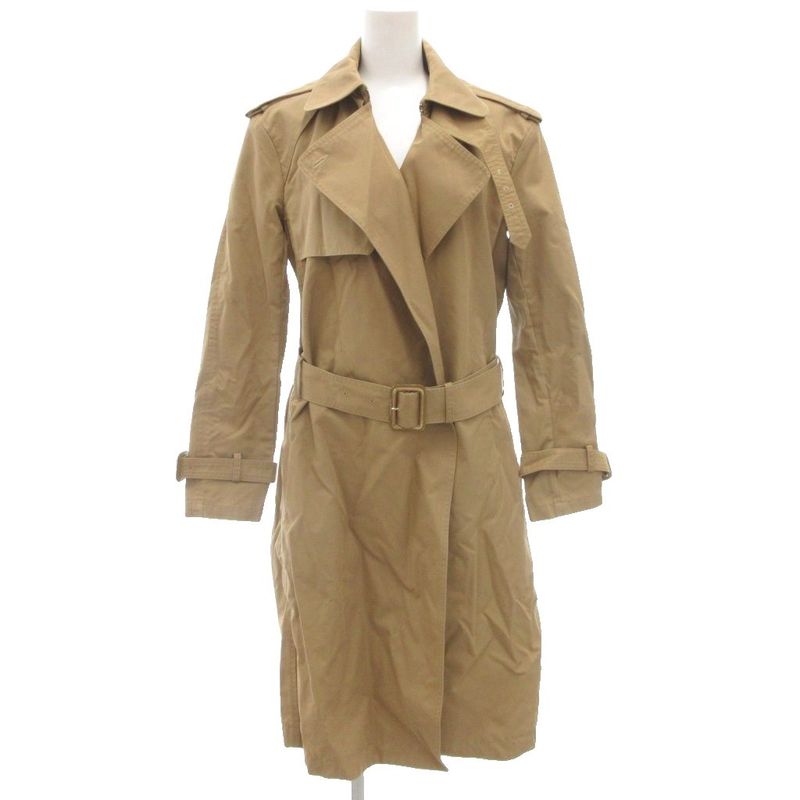 Celine Phoebe Period Trench Coat Gown 36 Long Belted Backless Buttonless Neck
