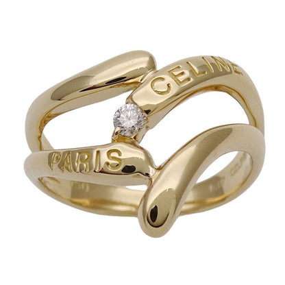 Celine Ring Ladies Brand Ring 750yg Diamond D007 Yellow Gold Approx Size 14