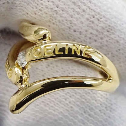 Celine Ring Ladies Brand Ring 750yg Diamond D007 Yellow Gold Approx Size 14