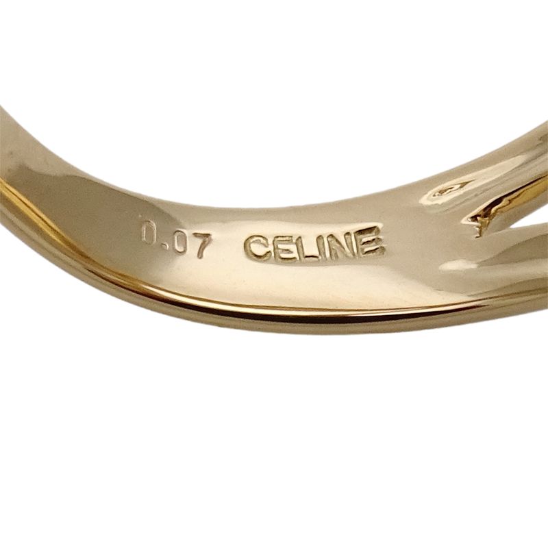 Celine Ring Ladies Brand Ring 750yg Diamond D007 Yellow Gold Approx Size 14